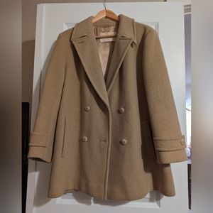 Tan wool Pendleton pea coat size 14
